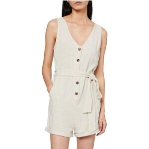 v-neck linen romper